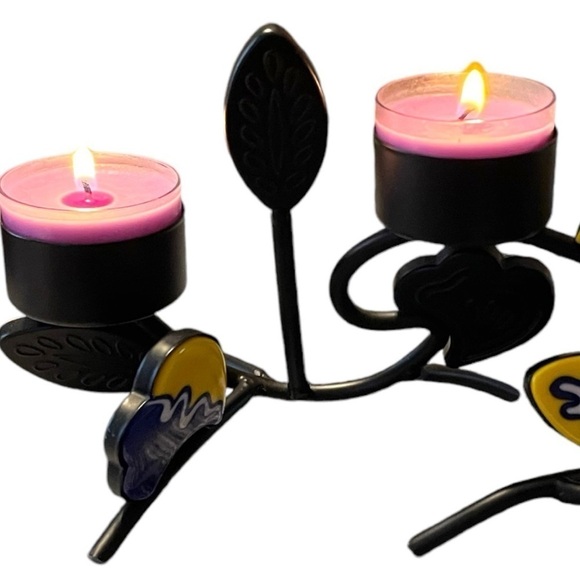 Partylite double sided tea light holder, Provence, metal and ceramic, EUC - Picture 5 of 7